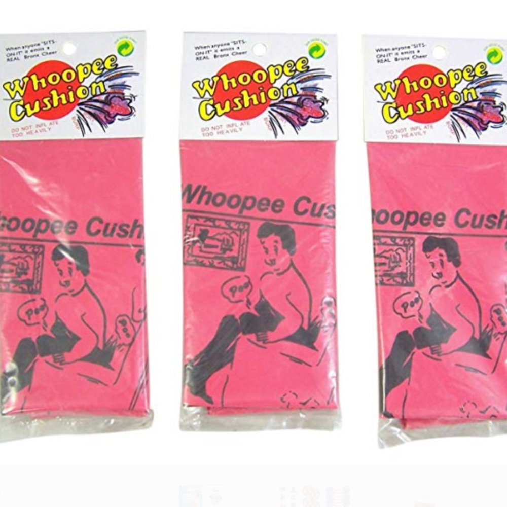 Classic Pink Reinflatable Whoopie Cushion 3 Pack